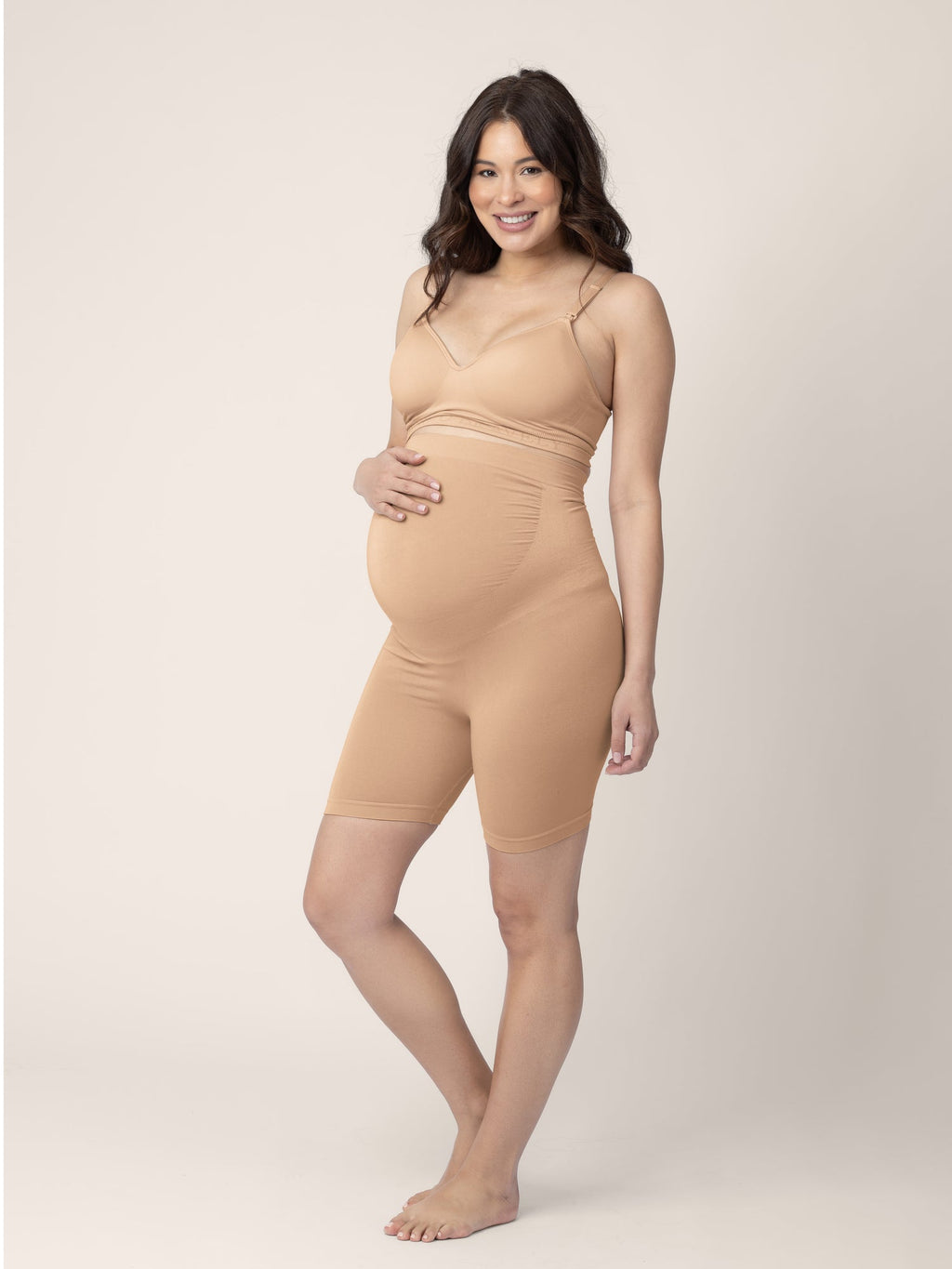 Seamless Bamboo Maternity Thigh Saver | Beige