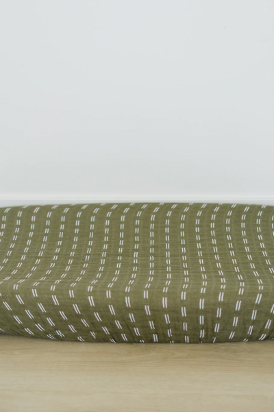 Olive green top changing pad cover