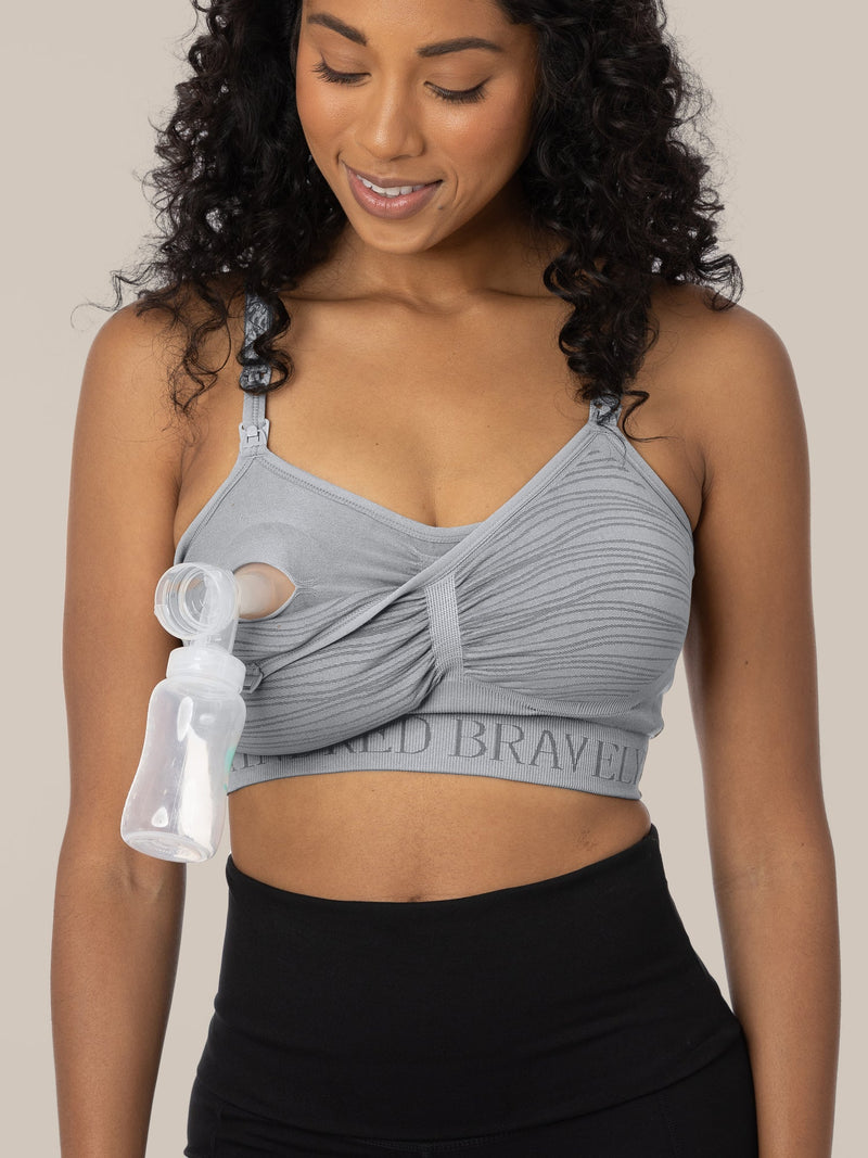 Sublime® Hands-Free Pumping & Nursing Bra | Grey