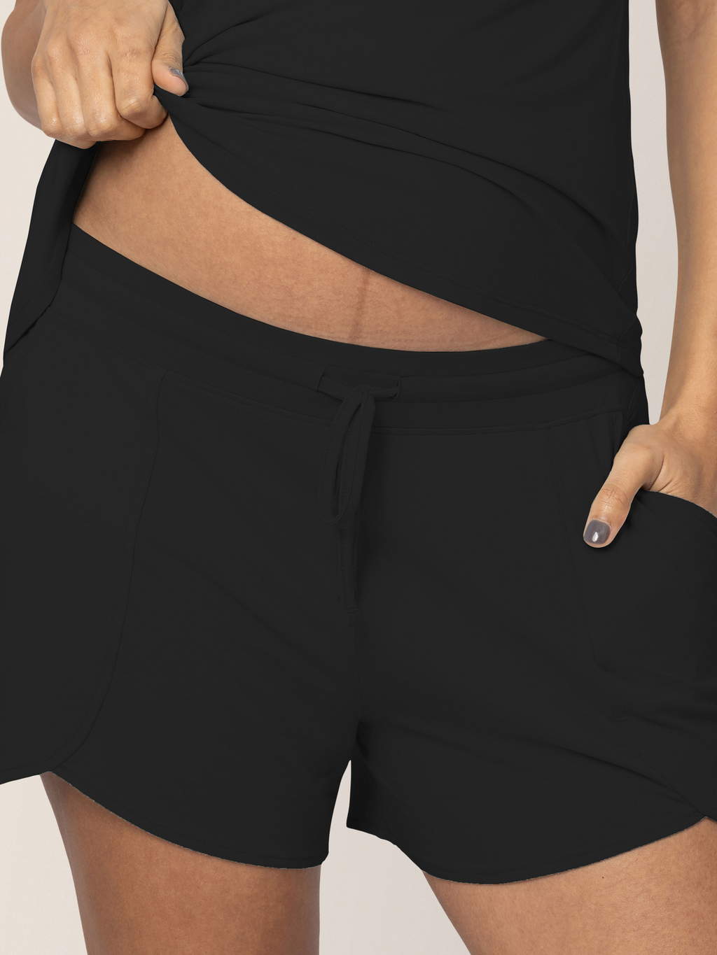 Bamboo Maternity & Postpartum Lounge Short | Black