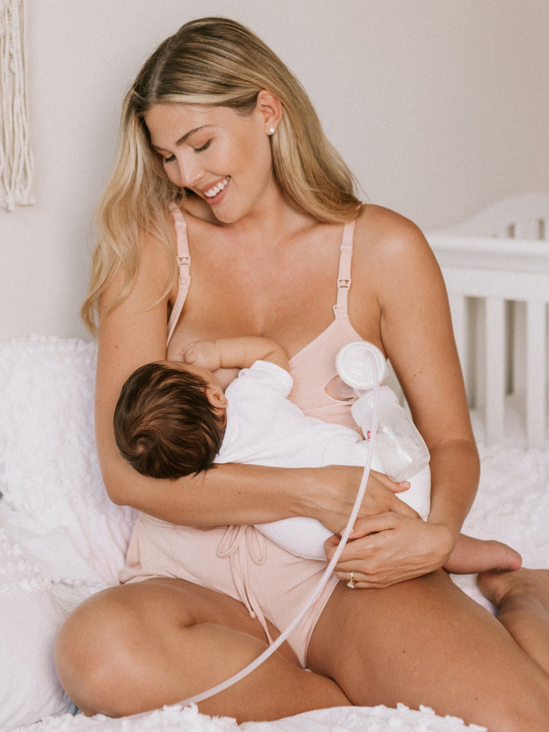 Sublime® Hands-Free Pumping & Nursing Bra | Pink Heather