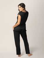 Davy Maternity & Nursing Pajama Set | Black