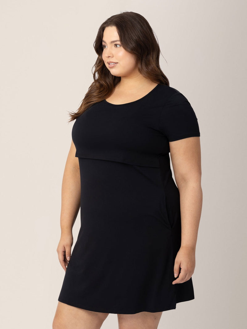 Eleanora Bamboo Maternity & Nursing Dress | Black