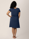 Eleanora Bamboo Maternity & Nursing Dress | Navy Heather