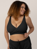 Sublime® Adjustable Crossover Nursing & Lounge Bra | Black