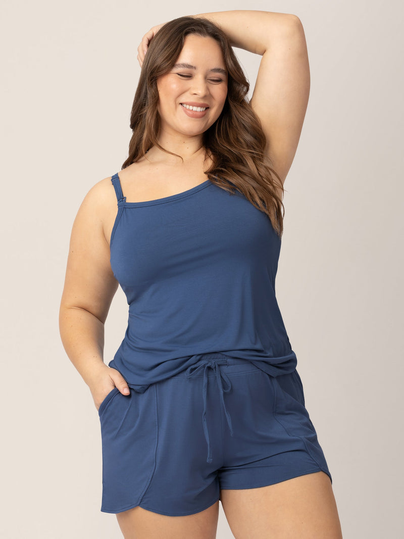 Bamboo Lounge Around Nursing Tank | Slate Blue