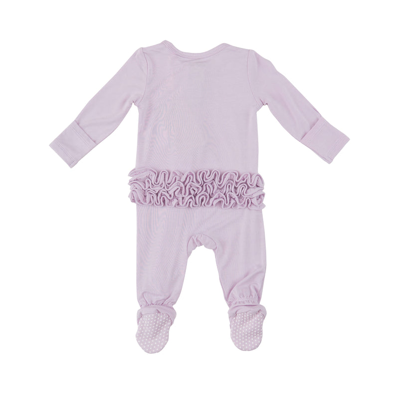 2 Way Zipper Ruffle Back Footie - Orchid Hush