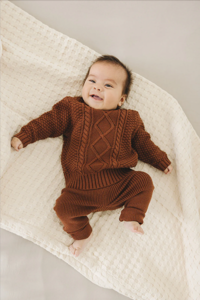 KNIT LEGGINGS - DARK RUST