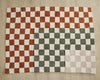 Rust Checkered Plush Blanket