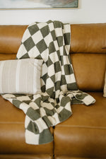 Green Checkered Plush Blanket