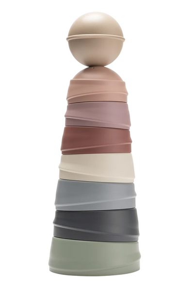 BIBS WOBBLY TOWER - PASTEL RAINBOW