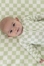 GREEN CHECKER ZIP ROMPER