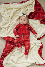 Red Plaid Bamboo Fleece Quilt