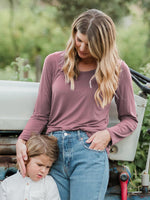 Bamboo Maternity & Nursing Long Sleeve T-shirt | Twilight