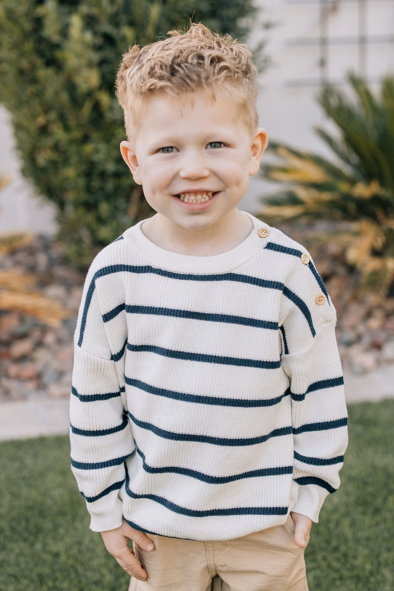 Navy Stripe Knit Sweater