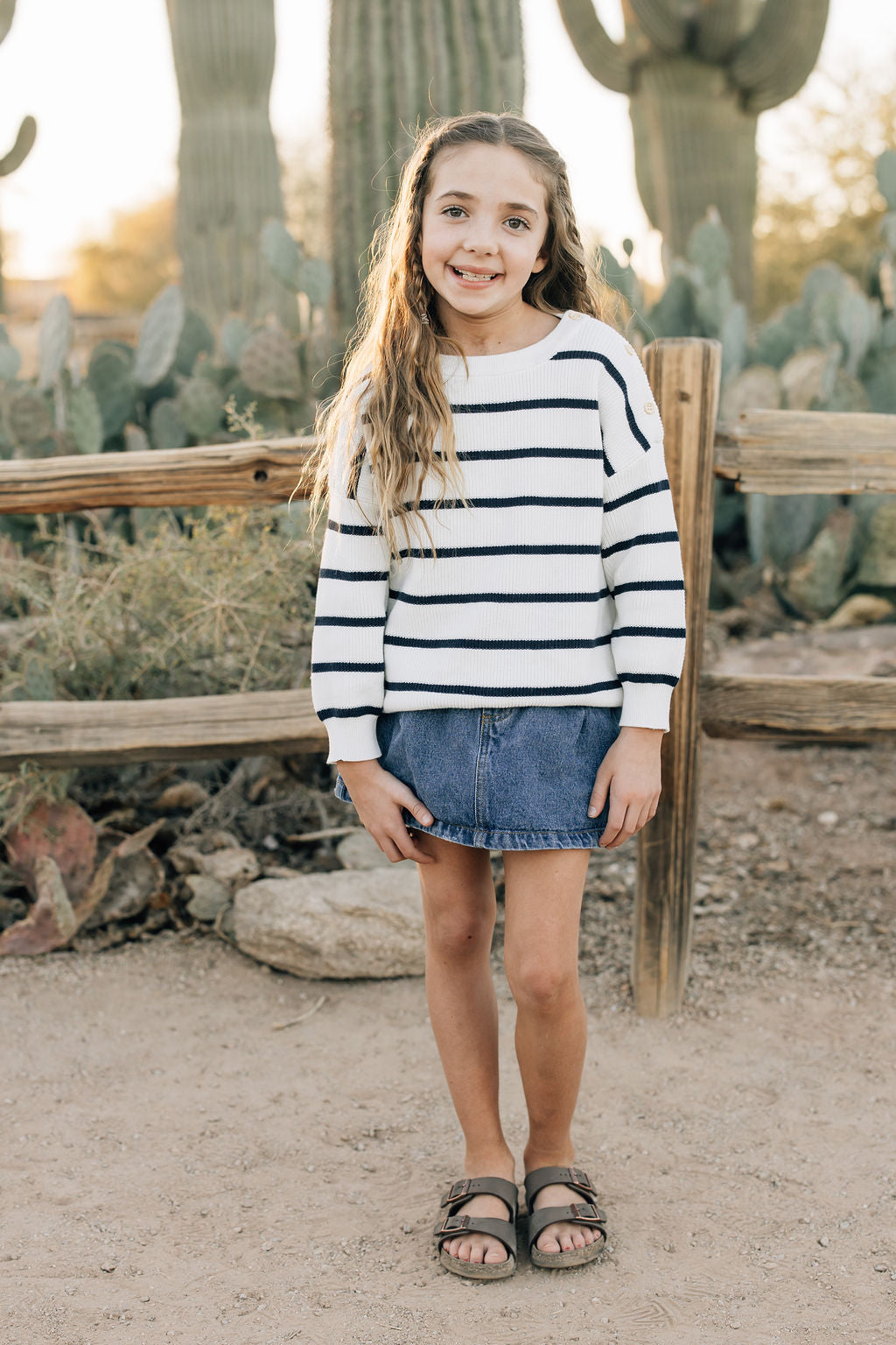 Navy Stripe Knit Sweater