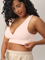 French Terry Racerback Nursing & Sleep Bra | Soft Pink