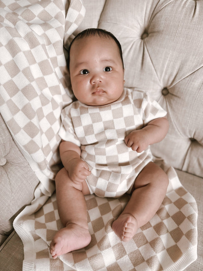 Luna + Luca Checkered Romper