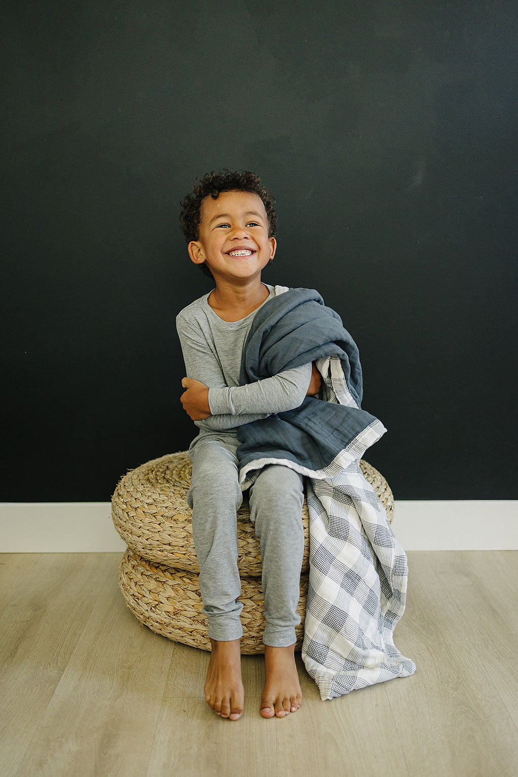 Coastal Plaid + Navy Muslin Quilt