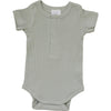 Sage Organic Cotton Ribbed Snap Bodysuit