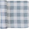 Coastal Plaid Muslin Swaddle Blanket