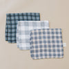 Navy Plaid Muslin Burp Cloth