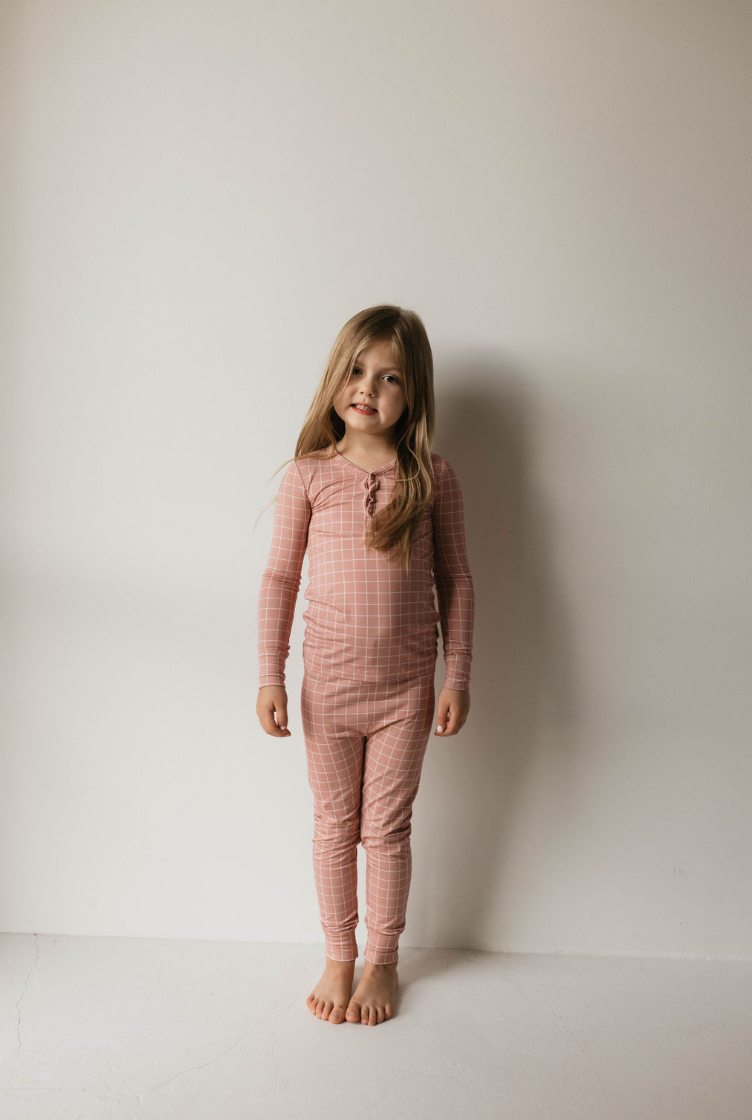 Cotton Candy Grid | Two Piece Bamboo Pajamas