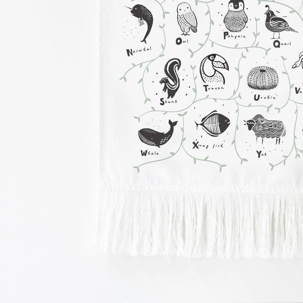 Animal Alphabet Printed Tapestry