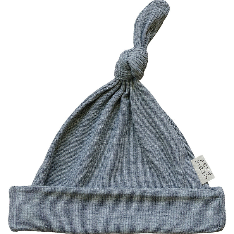 Heather Grey Ribbed Bamboo Newborn Knot Hat