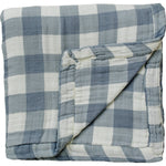 Dusty Blue Gingham Muslin Quilt