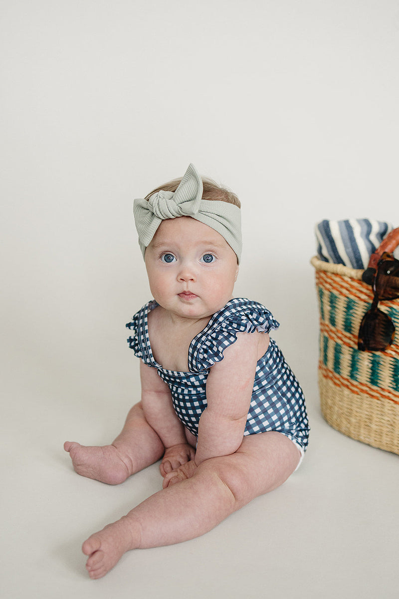 Navy Gingham One-Piece