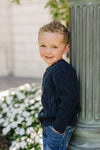 Navy Cable Knit Sweater