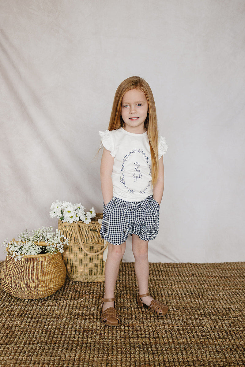 Navy Gingham Shorts