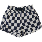 Wavy Checkered Swim Shorts