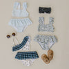 Light Blue Gingham Ruffle Bikini Set