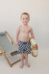 Wavy Checkered Swim Shorts