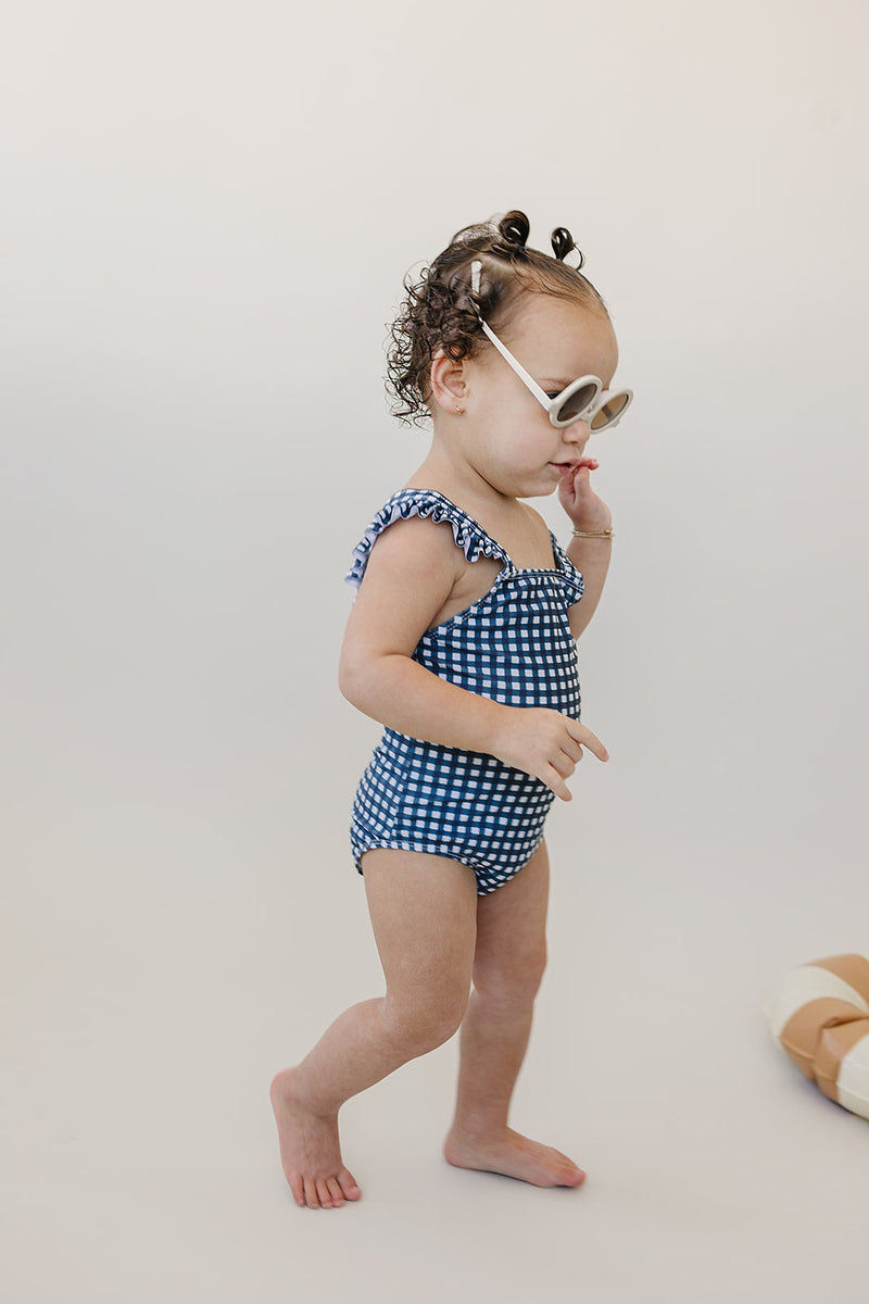 Navy Gingham One-Piece