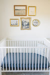 Navy Berry Muslin Crib Sheet