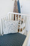 Navy Berry Muslin Crib Sheet