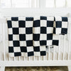 Black + White Checkered Plush Blanket