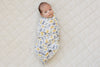 Dusty Blue Bunny Bamboo Stretch Swaddle