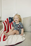 Americana Floral Ribbed Bamboo Cozy Short Set
