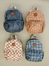 Rust Wavy Checkered Mini Backpack