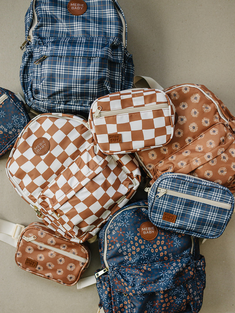 Rust Wavy Checkered Mini Backpack