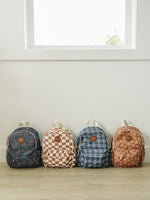 Rust Wavy Checkered Mini Backpack