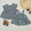 Navy Gingham Linen Cotton Dress