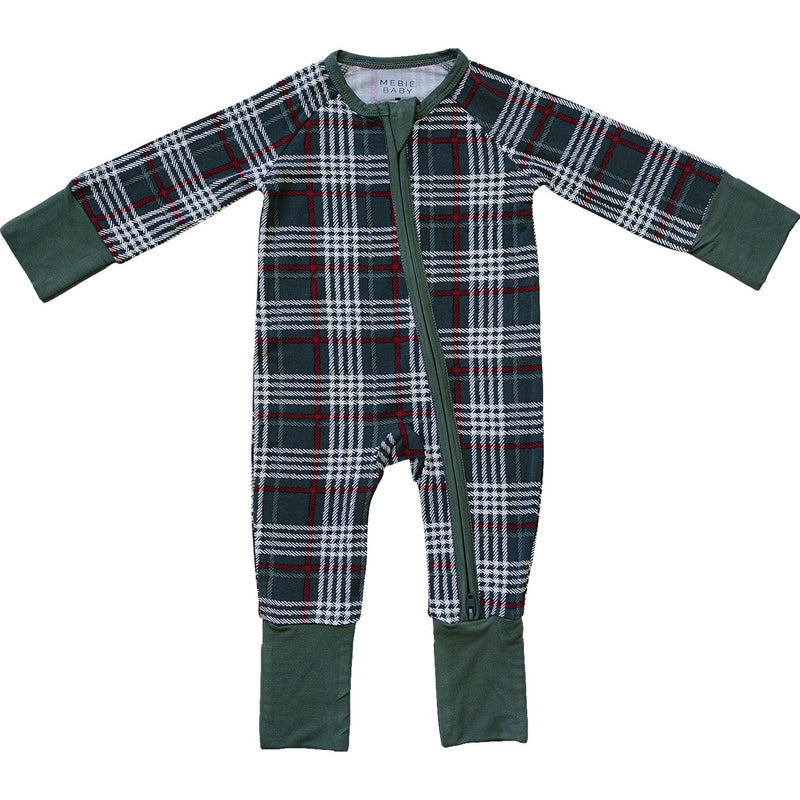 Green Plaid Bamboo Zipper