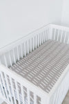 Grey Dash Muslin Crib Sheet