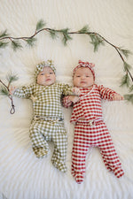 Red Gingham Cotton Layette Set