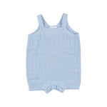 Overall Shortie - Dusty Blue Solid Muslin